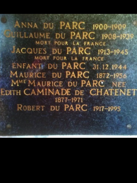 Tombe S/Lt Guillaume du Parc
